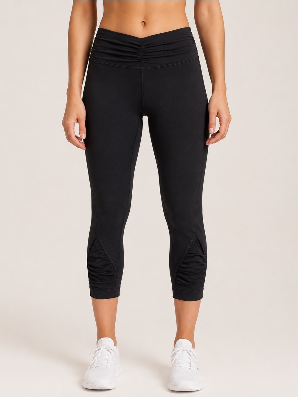 Lululemon Cropped Ruched Leggings Black